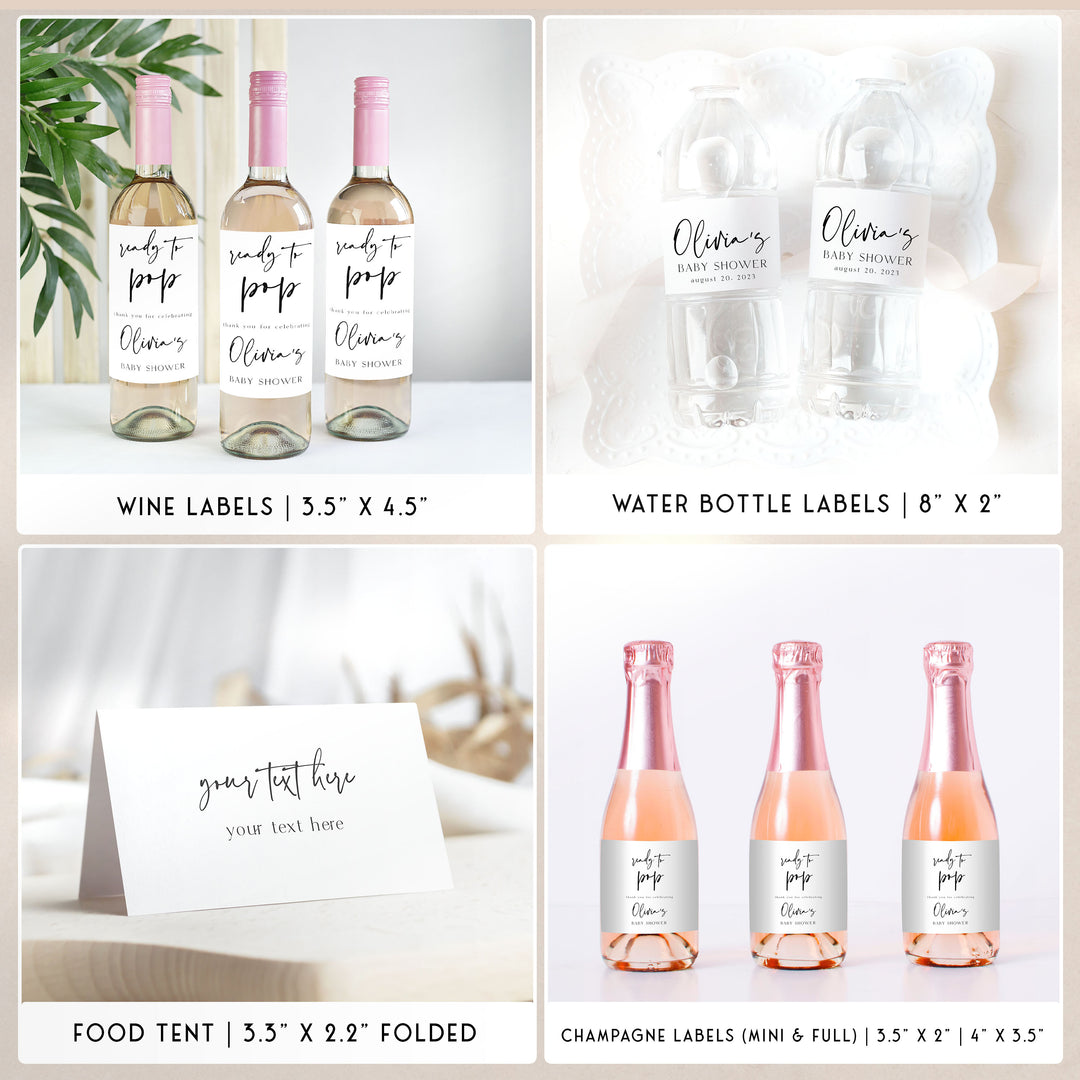 full baby shower bundle, editable baby shower games, baby shower invitations, full editable baby shower suite, minimal baby bundle