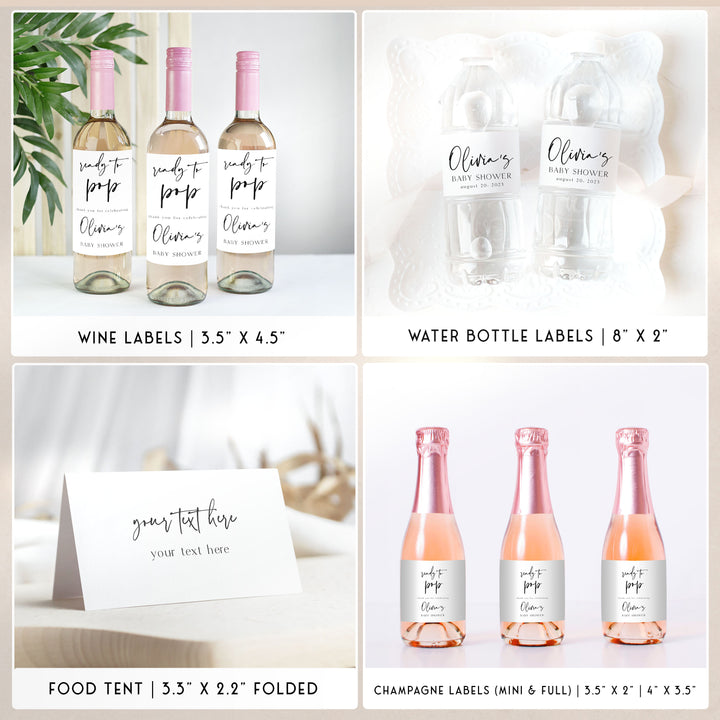 full baby shower bundle, editable baby shower games, baby shower invitations, full editable baby shower suite, minimal baby bundle