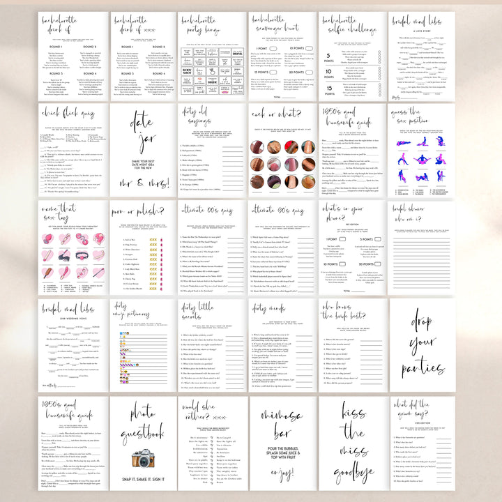 editable bachelorette games, printable bachelorette games, modern bachelorette games, popular bachelorette games