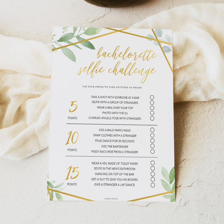 Bachelorette Selfie Challenge - Gold Greenery