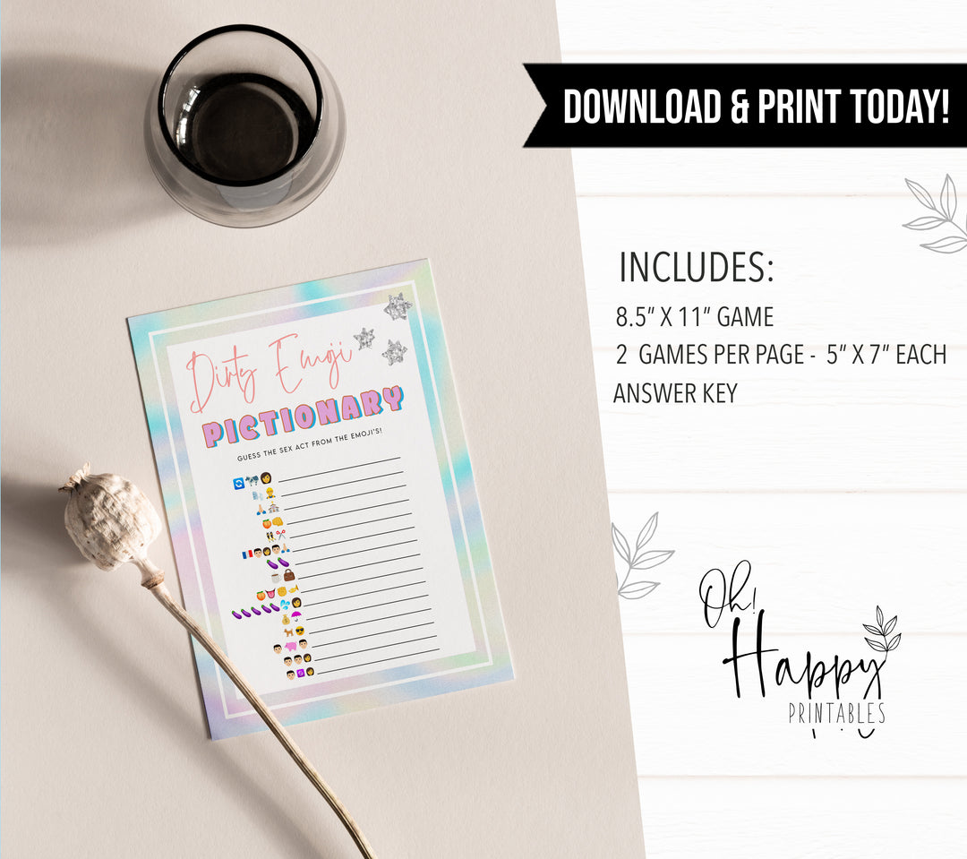 dirty emoji pictionary game, Space cowgirl bachelorette party games, printable bachelorette party games, dirty hen party games, adult party games, disco bachelorette games