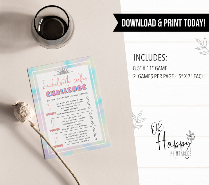 bachelorette selfie challenge, Space cowgirl bachelorette party games, printable bachelorette party games, dirty hen party games, adult party games, disco bachelorette games