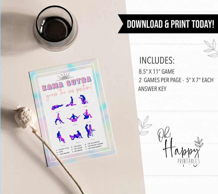 sex positions game, Space cowgirl bachelorette party games, printable bachelorette party games, dirty hen party games, adult party games, disco bachelorette games