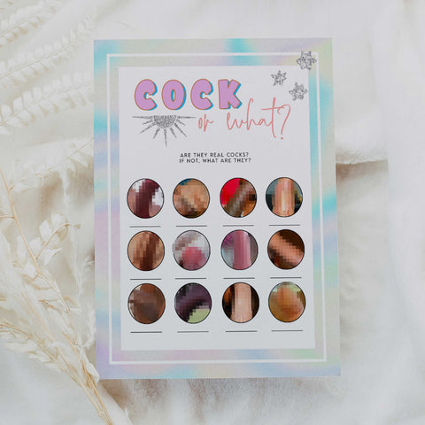 cock or what game, Space cowgirl bachelorette party games, printable bachelorette party games, dirty hen party games, adult party games, disco bachelorette games