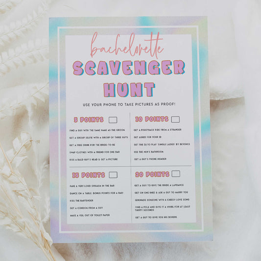 bachelorette scavenger hunt game,Space cowgirl bachelorette party games, printable bachelorette party games, dirty hen party games, adult party games, disco bachelorette games