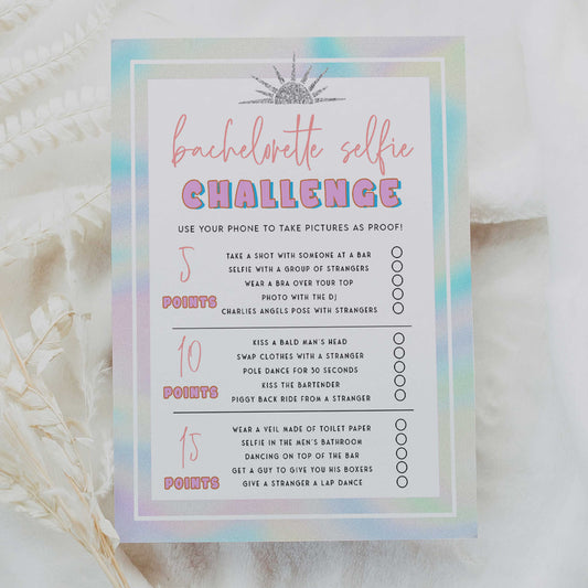 bachelorette selfie challenge, Space cowgirl bachelorette party games, printable bachelorette party games, dirty hen party games, adult party games, disco bachelorette games