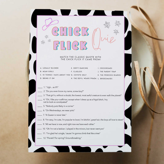 chick flick quiz game, Space cowgirl bachelorette party games, printable bachelorette party games, dirty hen party games, adult party games, disco bachelorette games