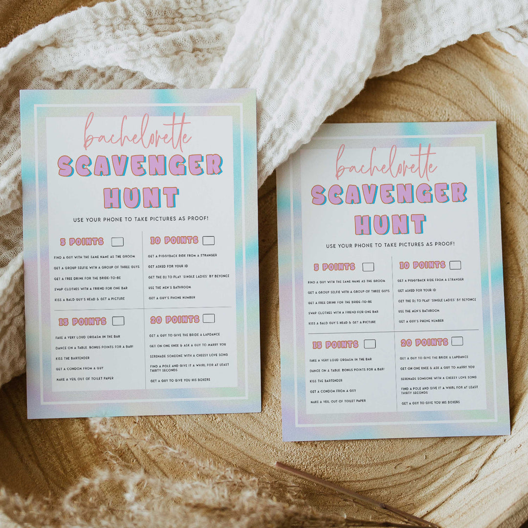 bachelorette scavenger hunt game,Space cowgirl bachelorette party games, printable bachelorette party games, dirty hen party games, adult party games, disco bachelorette games