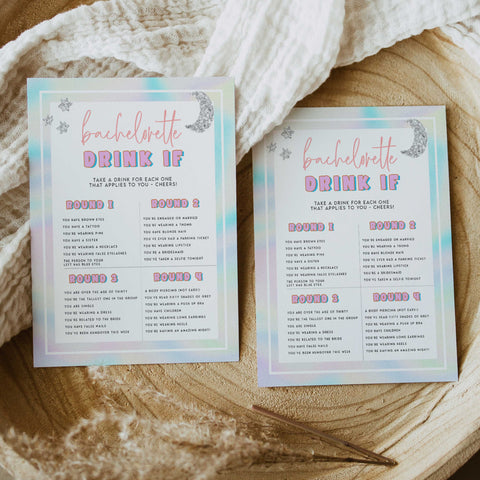 bachelorette drink if game, Space cowgirl bachelorette party games, printable bachelorette party games, dirty hen party games, adult party games, disco bachelorette games