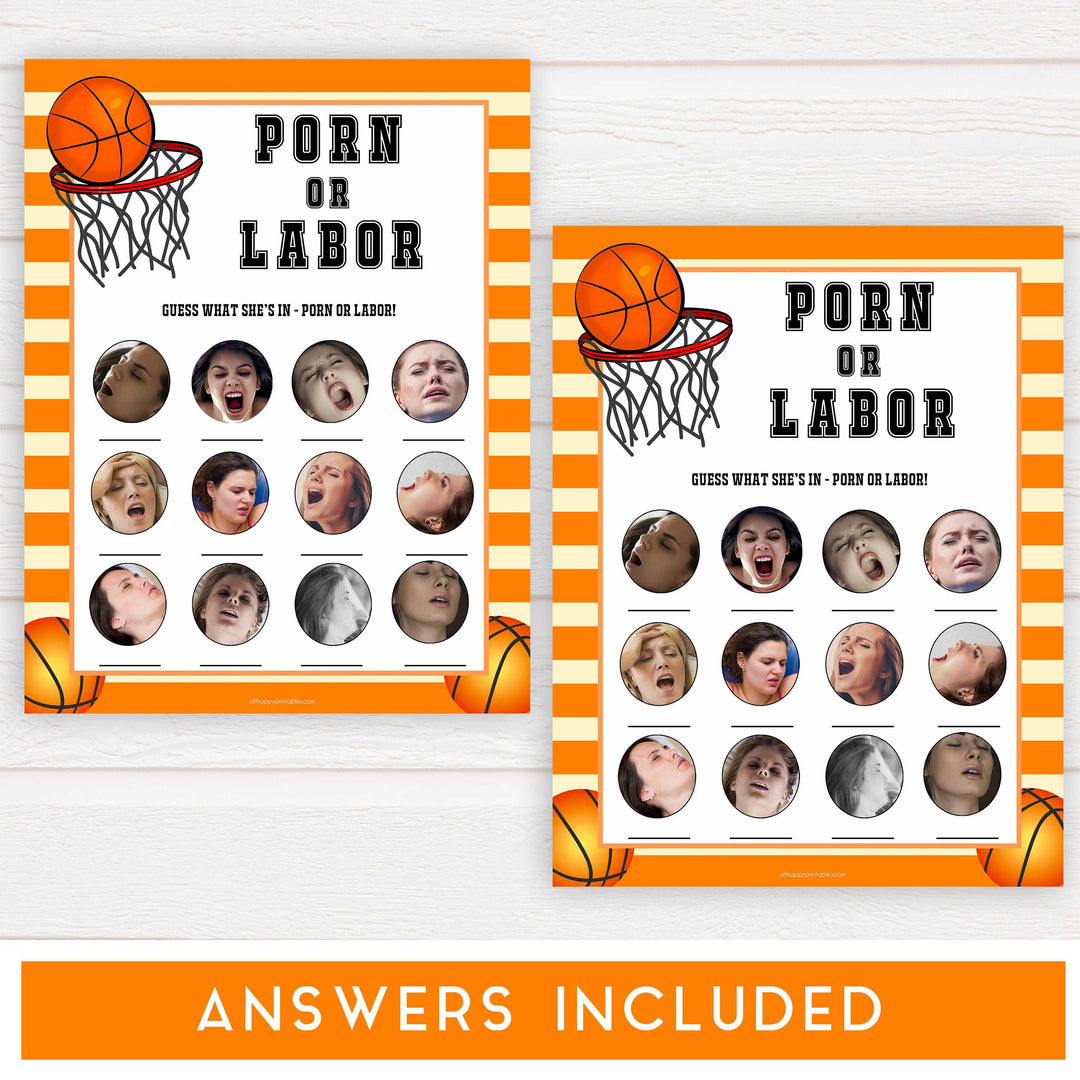 porn or labor, baby bump or beer belly, boobs or butts game, Printable baby shower games, basketball fun baby games, baby shower games, fun baby shower ideas, top baby shower ideas, basketball baby shower, basketball baby shower ideas