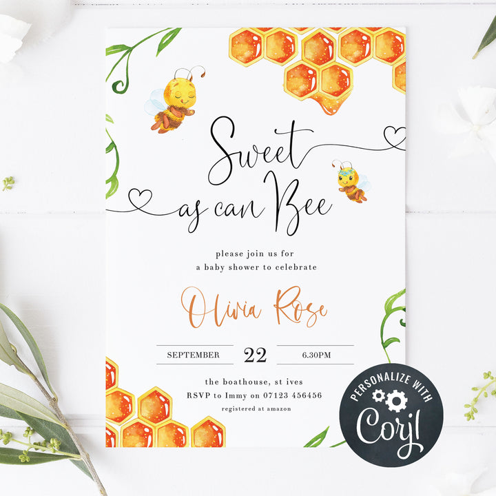mommy bee baby shower invitations, editable baby shower invitations, printable baby shower invitations, baby shower invitations mobile