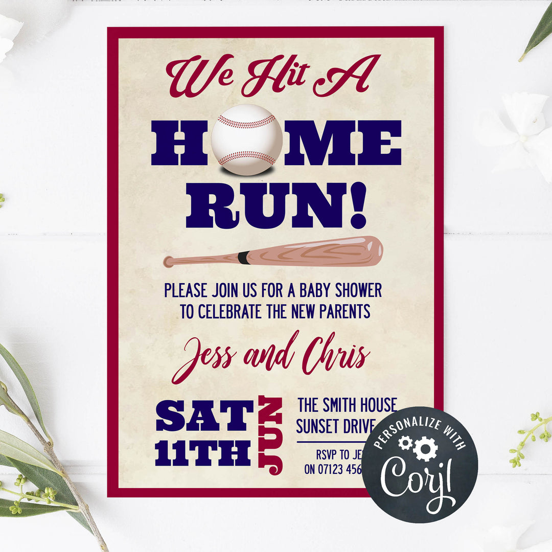 editable baseball baby shower invitations, printable baby shower invitations, little slugger baby shower invitations, baseball baby shower theme