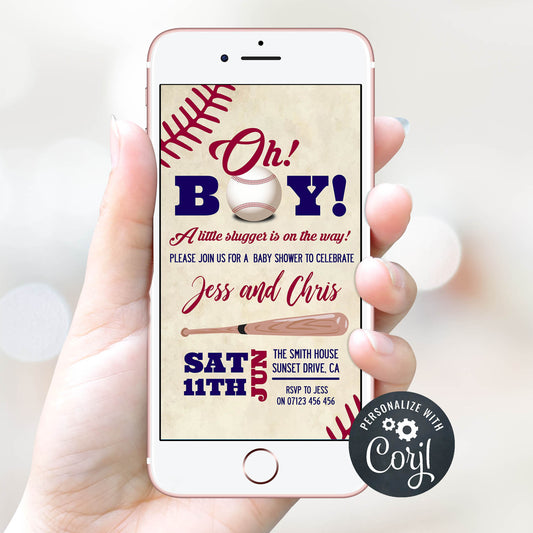 editable baseball baby shower invitations, printable baby shower invitations, little slugger baby shower invitations, baseball baby shower theme