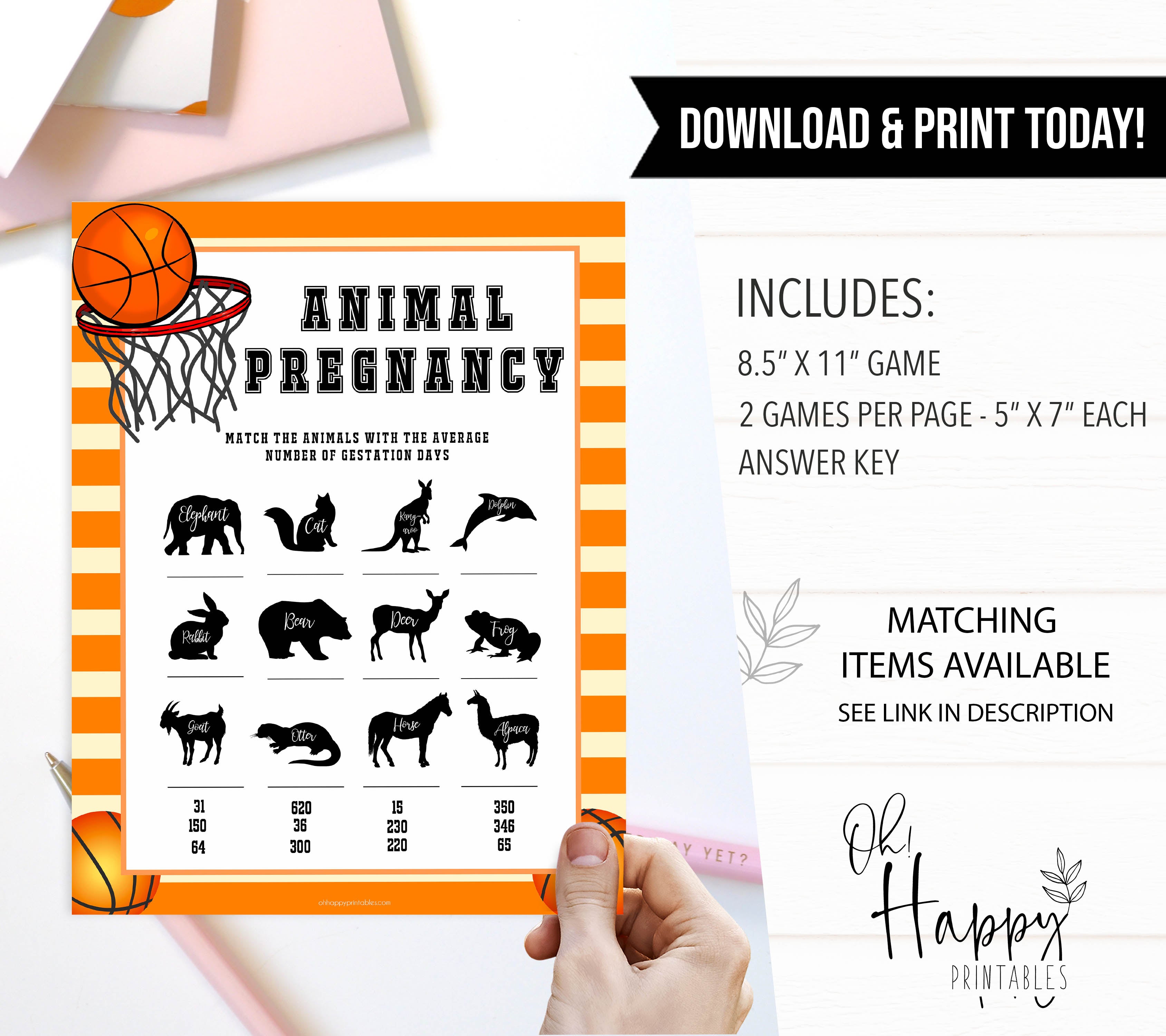 animal pregnancy baby shower game, printable baby shower games, basketball baby shower games, fun baby shower games
