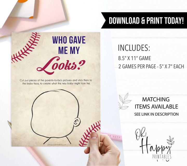 Who Gave Me My Looks Baby Game - Baseball
