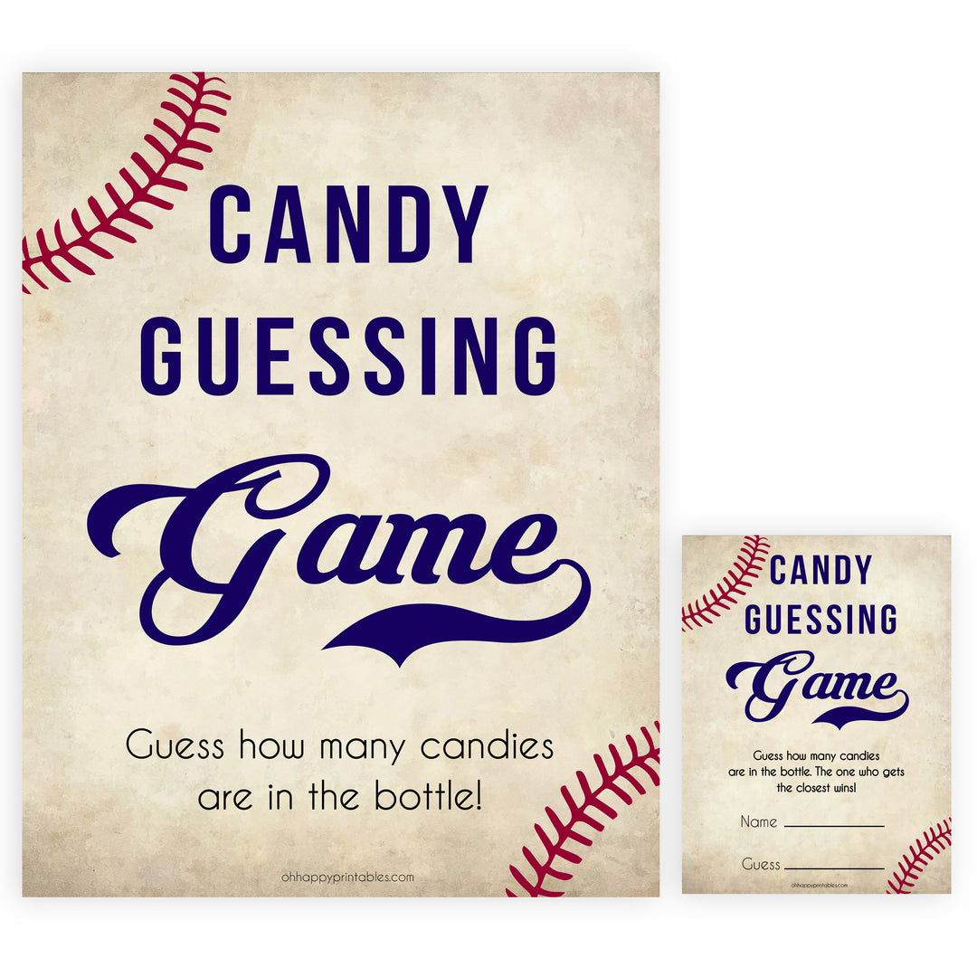 baseball candy guessing game, baseball baby shower games, fun baby shower games, popular baby shower games, printable baby shower games
