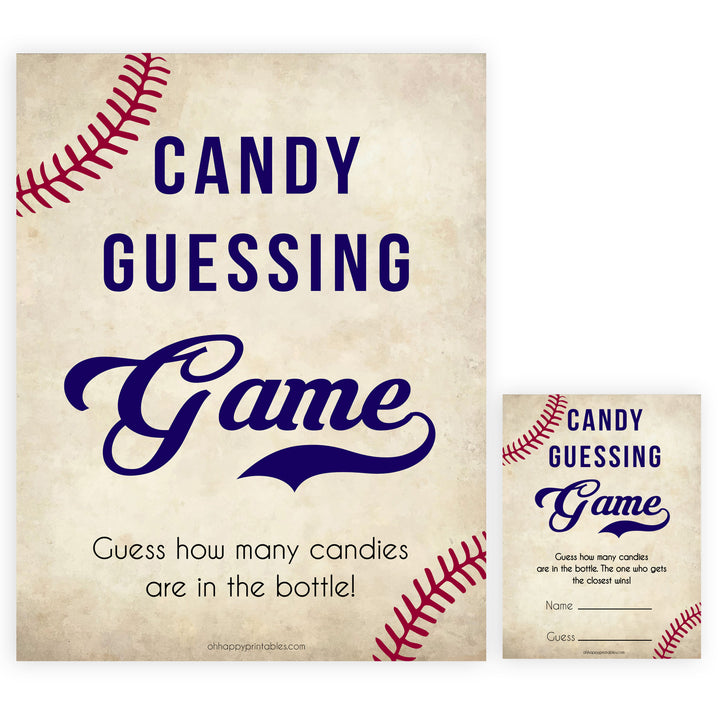 baseball candy guessing game, baseball baby shower games, fun baby shower games, popular baby shower games, printable baby shower games
