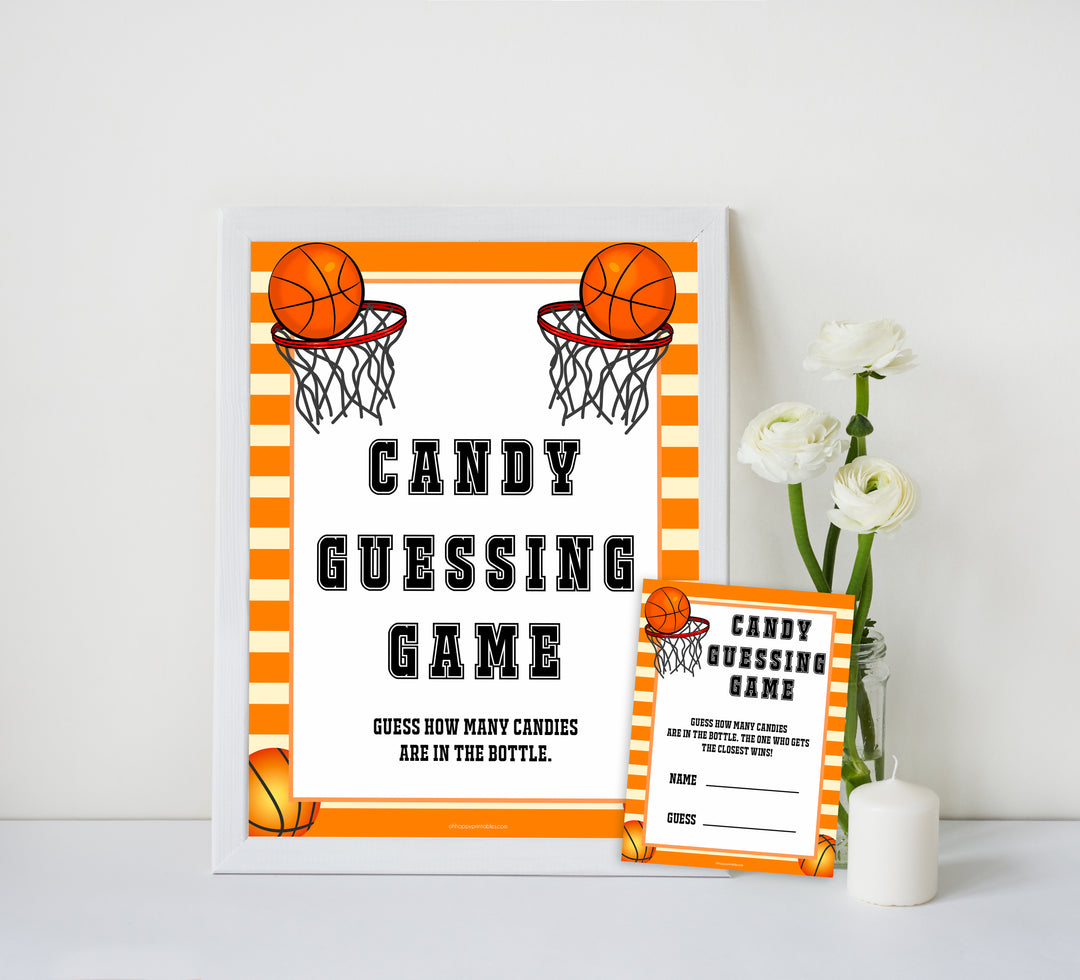 Basketball baby shower games, candy guessing game baby game, printable baby games, basket baby games, baby shower games, basketball baby shower idea, fun baby games, popular baby games