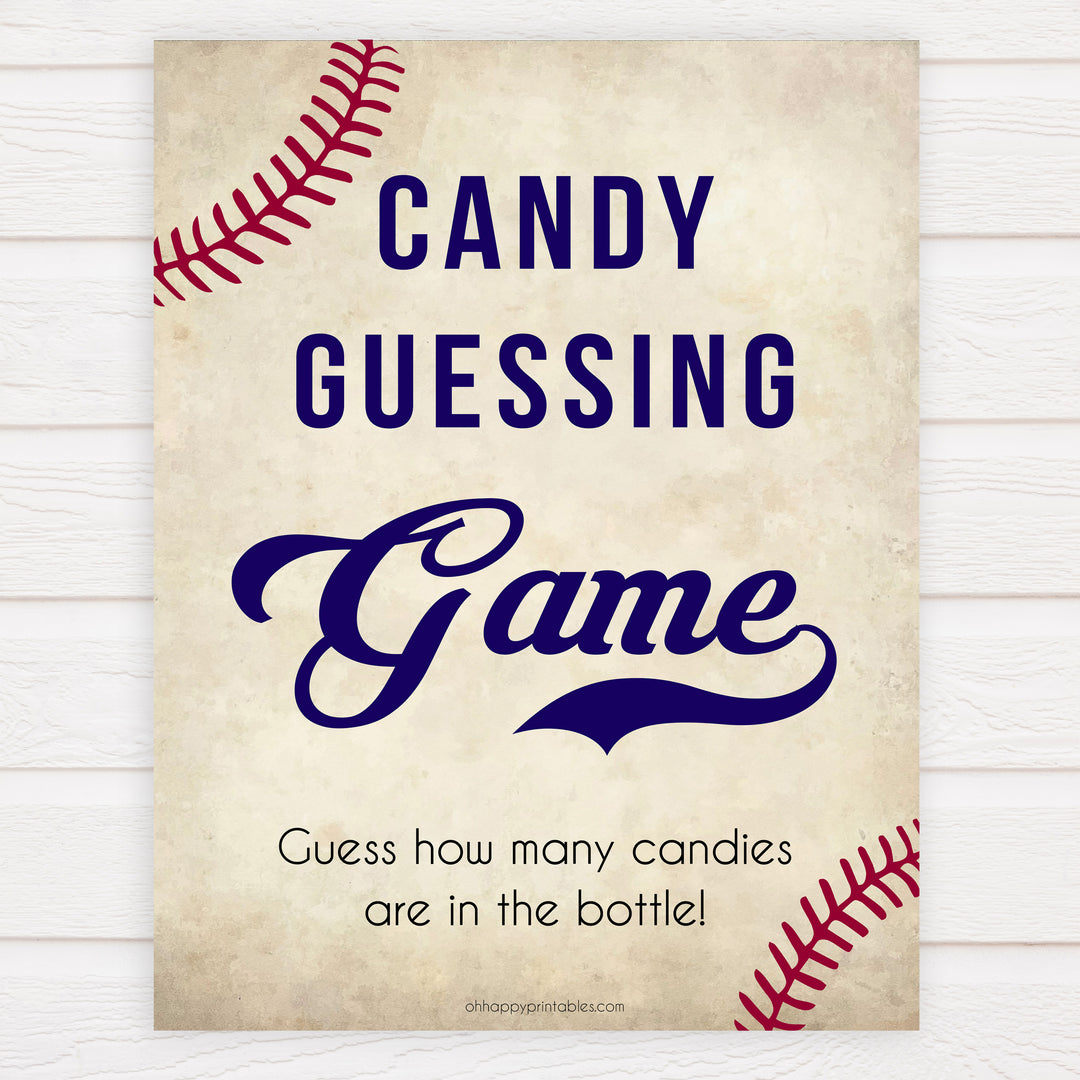 baseball candy guessing game, baseball baby shower games, fun baby shower games, popular baby shower games, printable baby shower games
