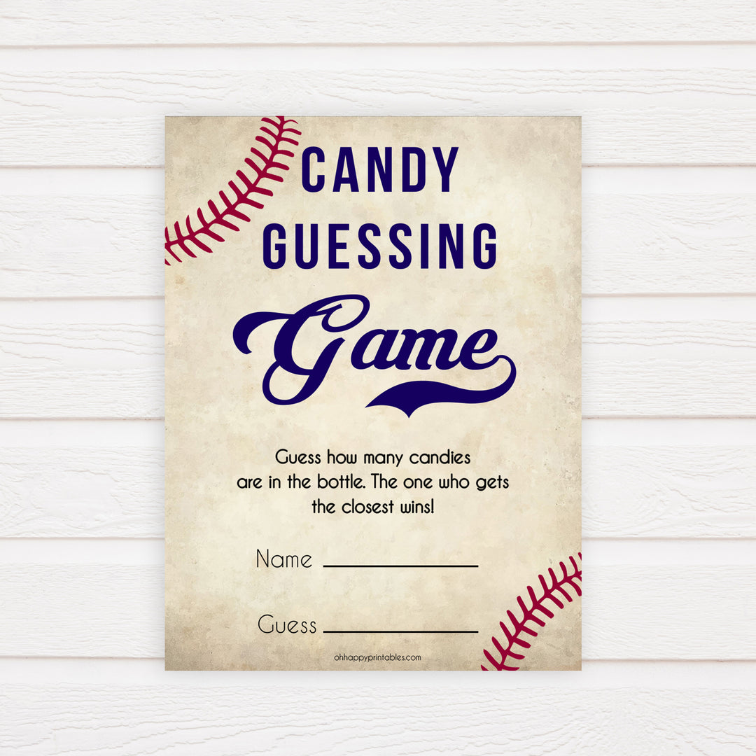 baseball candy guessing game, baseball baby shower games, fun baby shower games, popular baby shower games, printable baby shower games