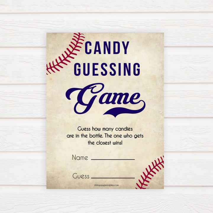 baseball candy guessing game, baseball baby shower games, fun baby shower games, popular baby shower games, printable baby shower games