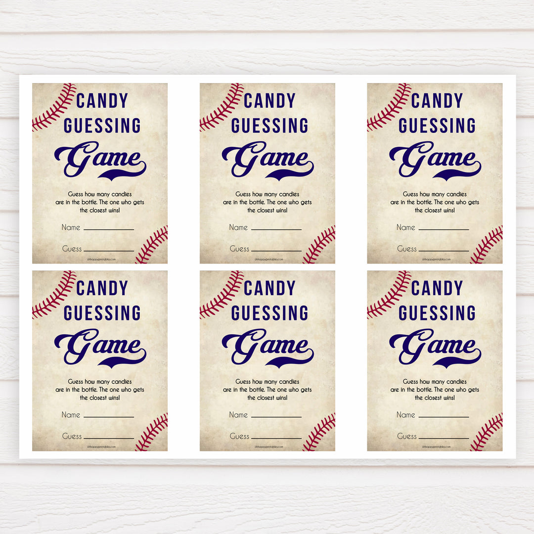 baseball candy guessing game, baseball baby shower games, fun baby shower games, popular baby shower games, printable baby shower games