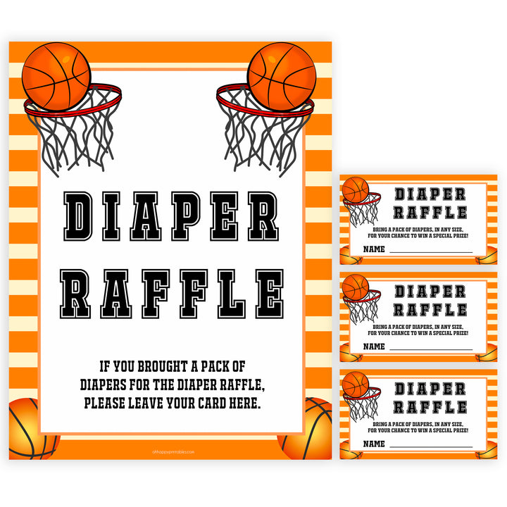 Basketball baby shower games, diaper raffle baby game, printable baby games, basket baby games, baby shower games, basketball baby shower idea, fun baby games, popular baby games