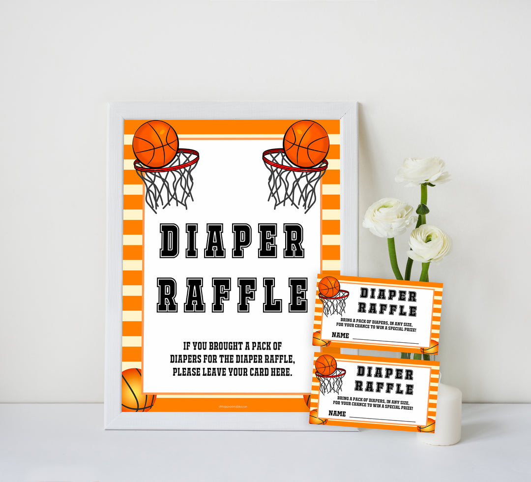 Basketball baby shower games, diaper raffle baby game, printable baby games, basket baby games, baby shower games, basketball baby shower idea, fun baby games, popular baby games