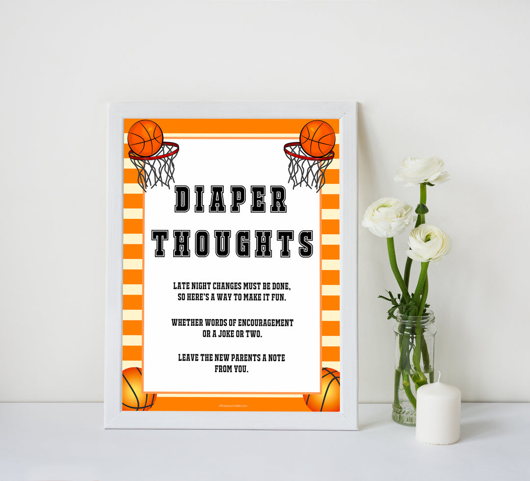 Basketball baby shower games, diaper thoughts baby game, printable baby games, basket baby games, baby shower games, basketball baby shower idea, fun baby games, popular baby games