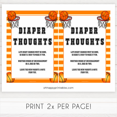 Basketball baby shower games, diaper thoughts baby game, printable baby games, basket baby games, baby shower games, basketball baby shower idea, fun baby games, popular baby games