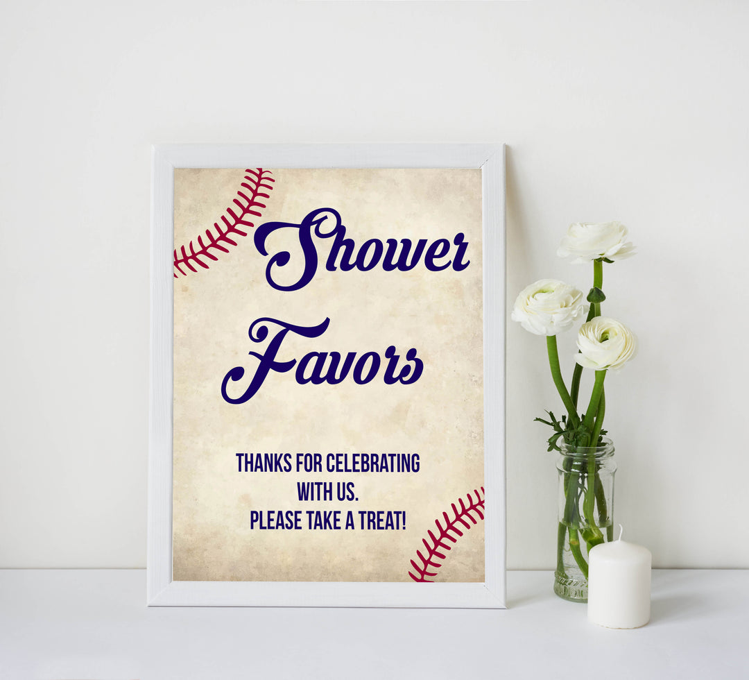 Baby Shower Favors Sign, Favors Table Sign, Baseball baby signs, baseball baby decor, printable baby shower decor, fun baby decor, baby food signs, printable baby shower ideas