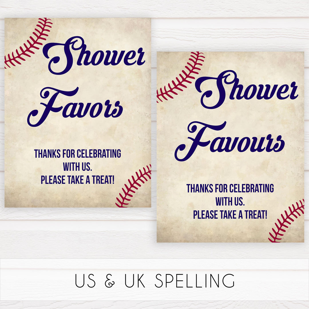 Baby Shower Favors Sign, Favors Table Sign, Baseball baby signs, baseball baby decor, printable baby shower decor, fun baby decor, baby food signs, printable baby shower ideas