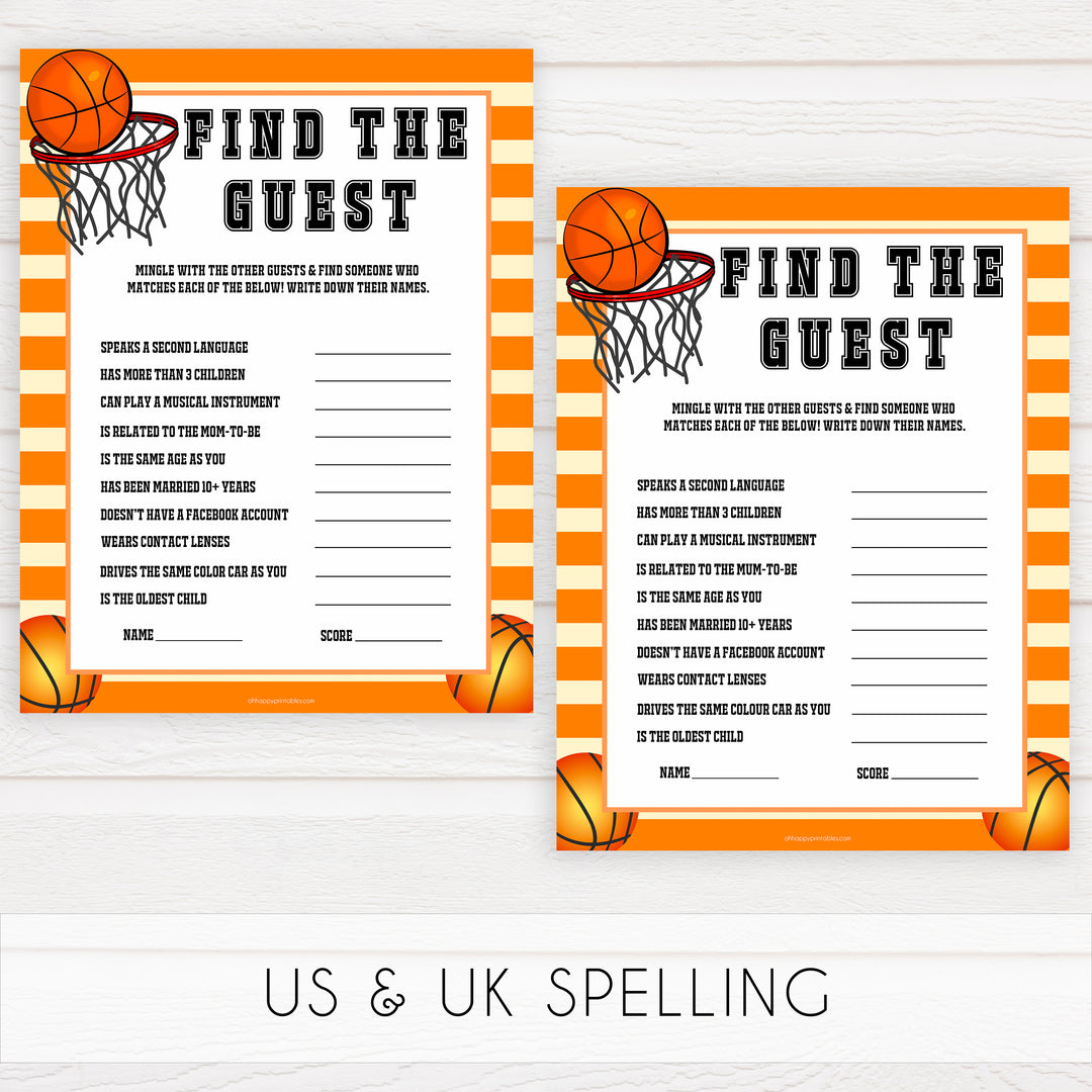 Find The Guest Game - Basketball