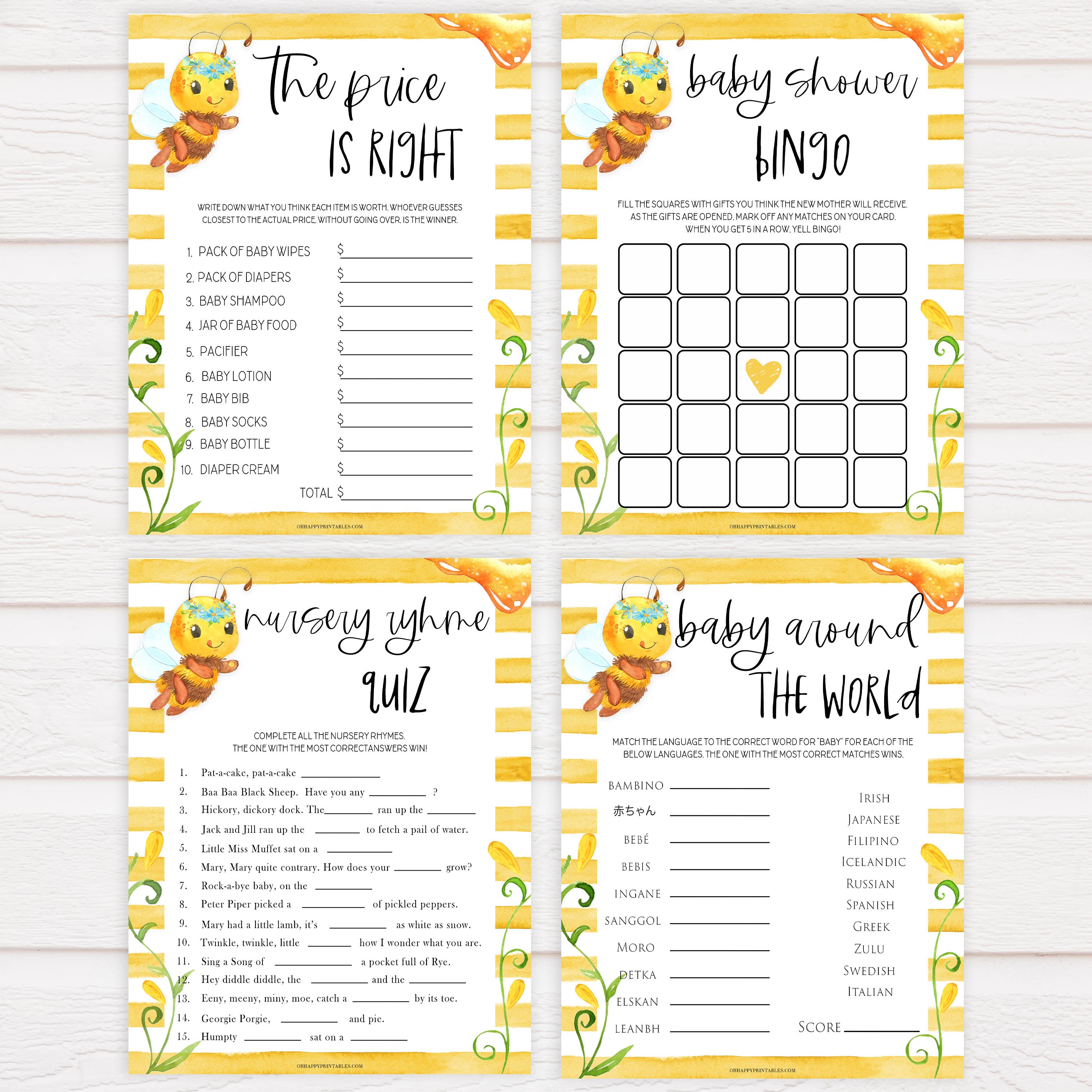 7 baby shower games bundle, Printable baby shower games, mommy bee fun baby games, baby shower games, fun baby shower ideas, top baby shower ideas, mommy to bee baby shower, friends baby shower ideas