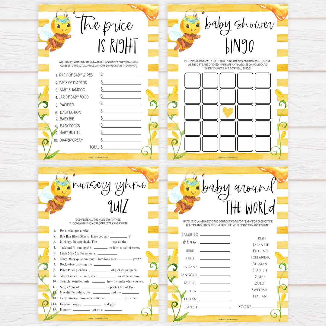 7 baby shower games bundle, Printable baby shower games, mommy bee fun baby games, baby shower games, fun baby shower ideas, top baby shower ideas, mommy to bee baby shower, friends baby shower ideas
