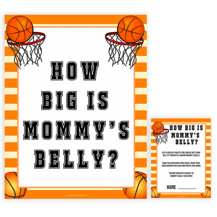 Basketball baby shower games, how big is mommys belly baby game, printable baby games, basket baby games, baby shower games, basketball baby shower idea, fun baby games, popular baby games