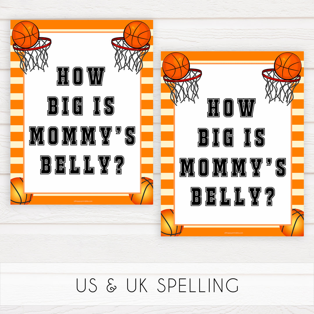 Basketball baby shower games, how big is mommys belly baby game, printable baby games, basket baby games, baby shower games, basketball baby shower idea, fun baby games, popular baby games