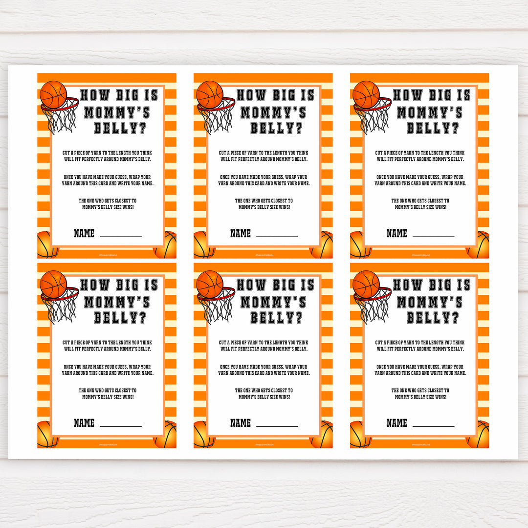 Basketball baby shower games, how big is mommys belly baby game, printable baby games, basket baby games, baby shower games, basketball baby shower idea, fun baby games, popular baby games