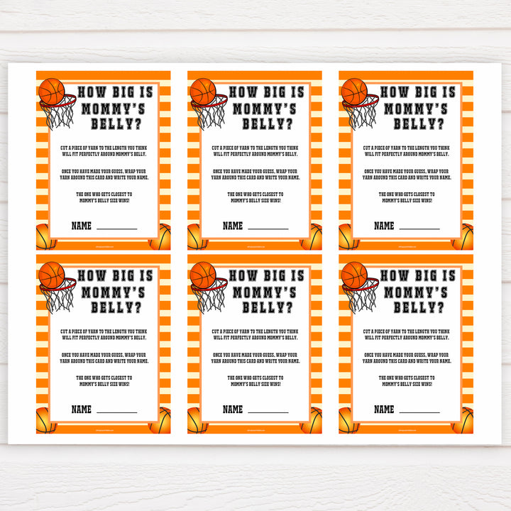 Basketball baby shower games, how big is mommys belly baby game, printable baby games, basket baby games, baby shower games, basketball baby shower idea, fun baby games, popular baby games
