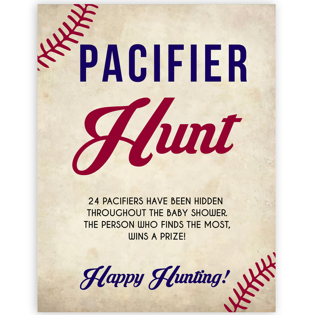 pacifier hunt baby game, Baseball baby shower games, printable baby shower games, fun baby shower games, top baby shower ideas, little slugger baby games