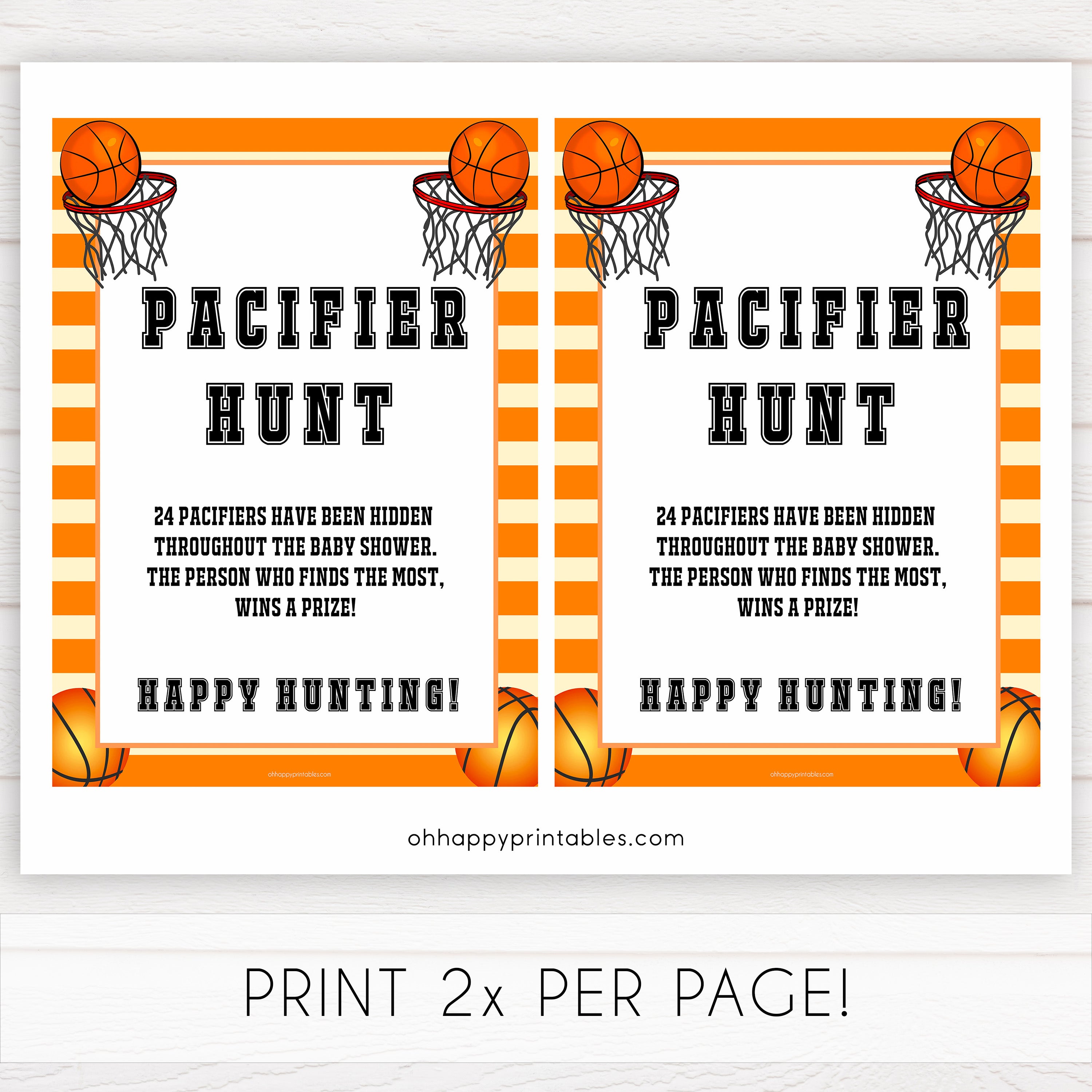 Basketball baby shower games, pacifier hunt baby game, printable baby games, basket baby games, baby shower games, basketball baby shower idea, fun baby games, popular baby games