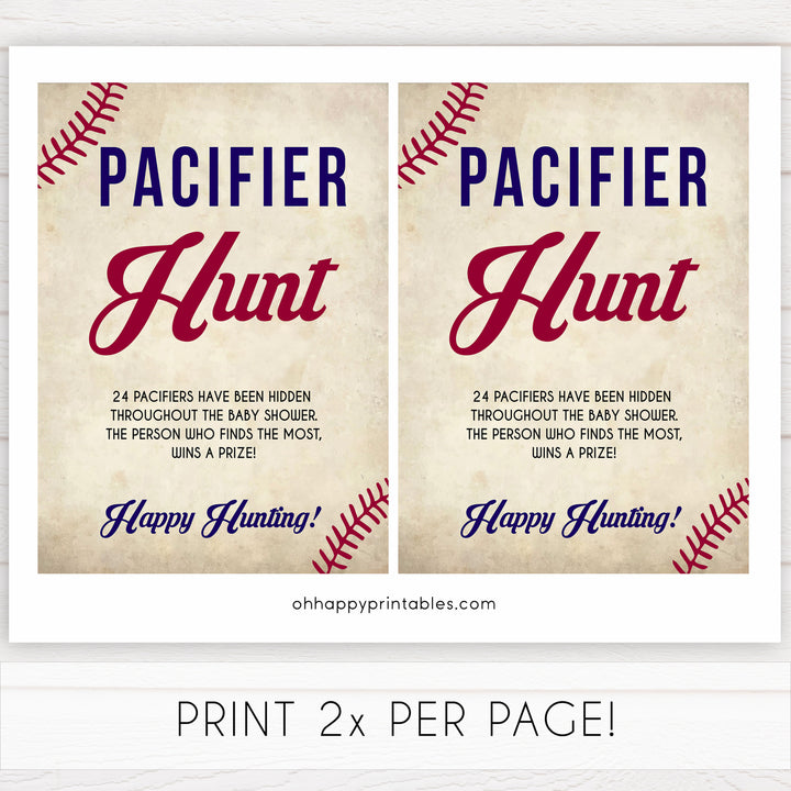 pacifier hunt baby game, Baseball baby shower games, printable baby shower games, fun baby shower games, top baby shower ideas, little slugger baby games