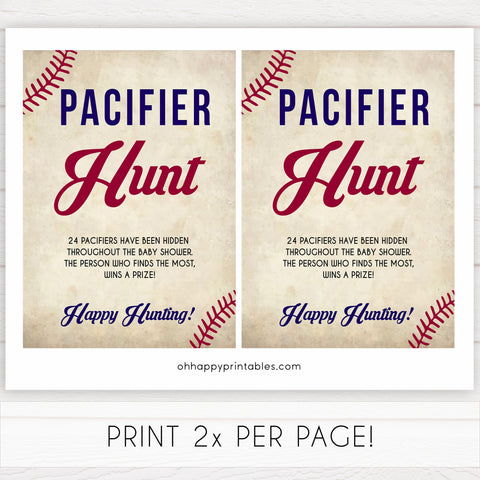 pacifier hunt baby game, Baseball baby shower games, printable baby shower games, fun baby shower games, top baby shower ideas, little slugger baby games