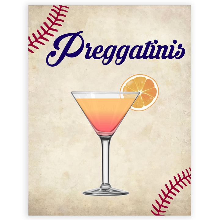 Preggatinis baby sign, Baseball baby signs, baseball baby decor, printable baby shower decor, fun baby decor, baby food signs, printable baby shower ideas