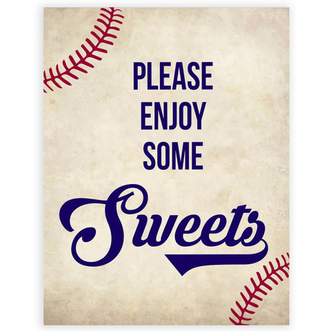 Sweets baby shower sign, sweet baby table sign, Baseball baby signs, baseball baby decor, printable baby shower decor, fun baby decor, baby food signs, printable baby shower ideas