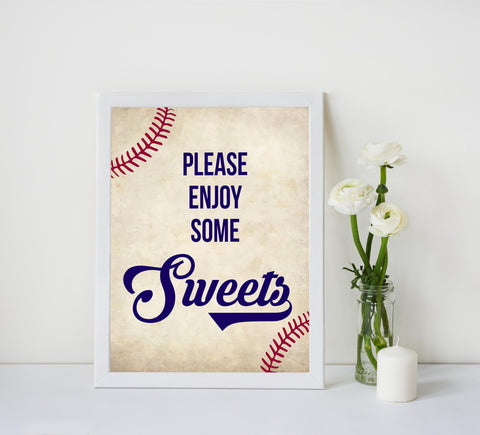 Sweets baby shower sign, sweet baby table sign, Baseball baby signs, baseball baby decor, printable baby shower decor, fun baby decor, baby food signs, printable baby shower ideas