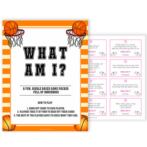 Basketball baby shower games, what am I baby game, printable baby games, basket baby games, baby shower games, basketball baby shower idea, fun baby games, popular baby games