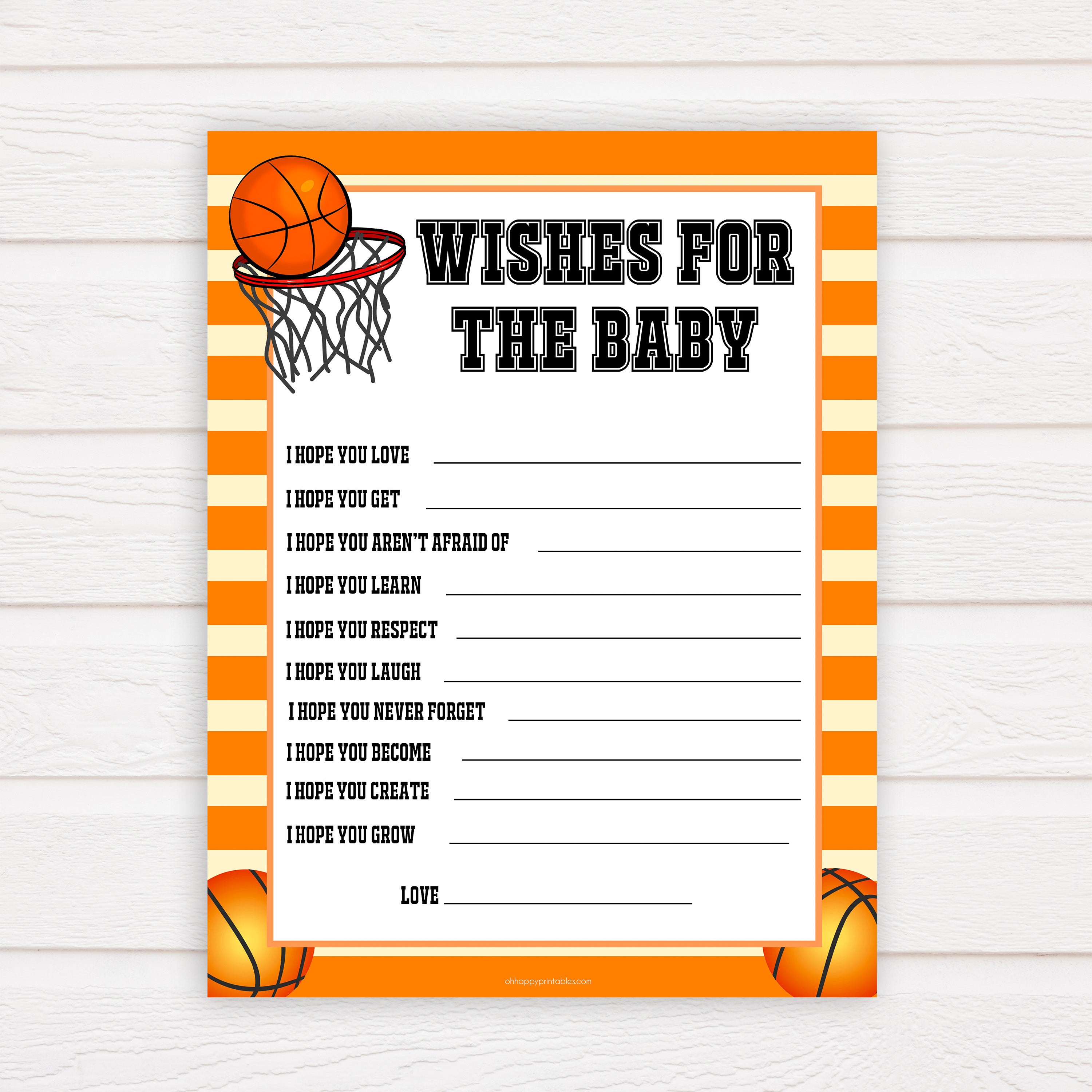 Basketball baby shower games, wishes for the baby baby game, printable baby games, basket baby games, baby shower games, basketball baby shower idea, fun baby games, popular baby games
