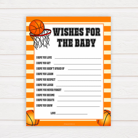 Basketball baby shower games, wishes for the baby baby game, printable baby games, basket baby games, baby shower games, basketball baby shower idea, fun baby games, popular baby games