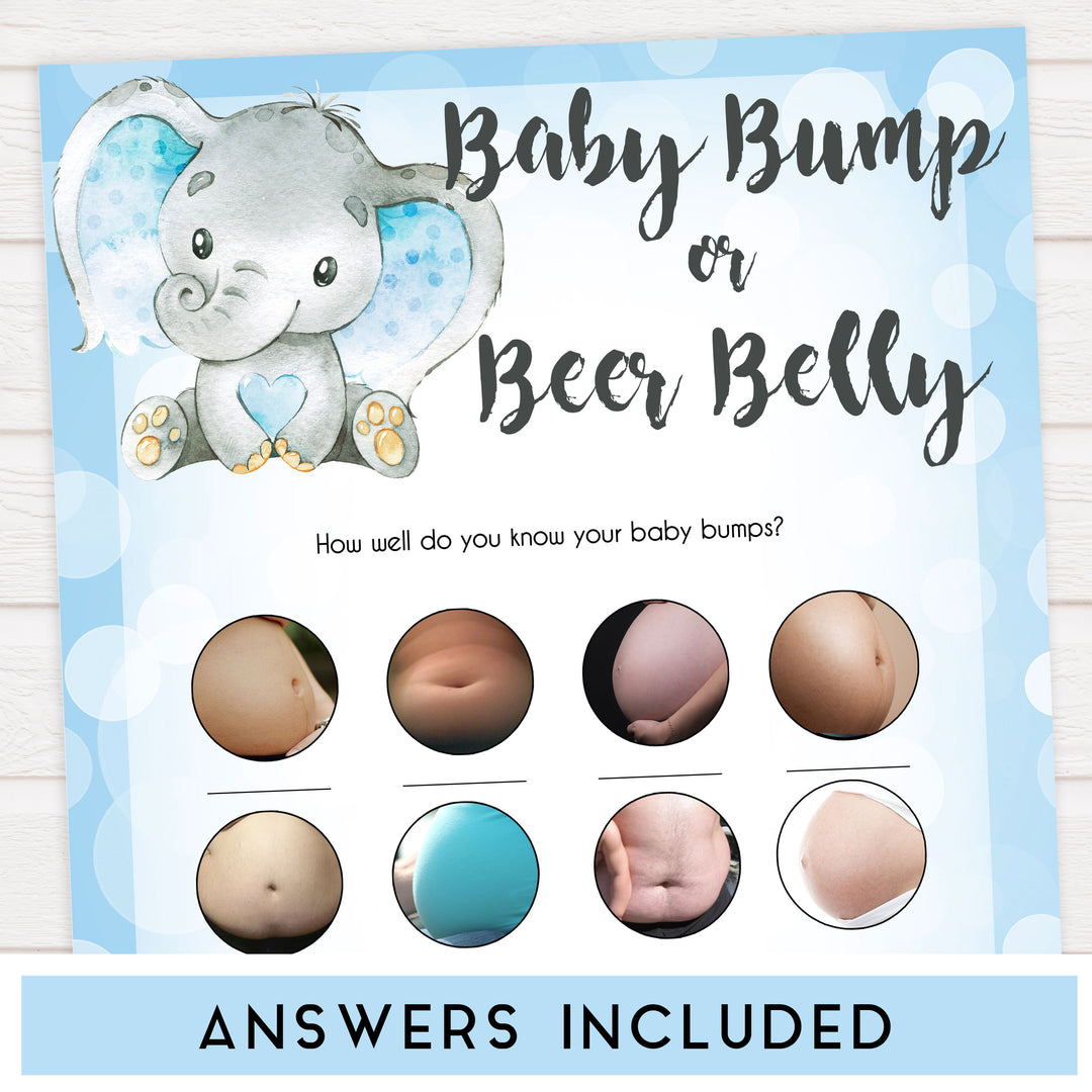 Blue elephant baby games, 7 baby shower games pack, elephant baby games, printable baby games, top baby games, best baby shower games, baby shower ideas, fun baby games, elephant baby shower